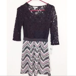 Skater Dress Lace Chevron Junior Small